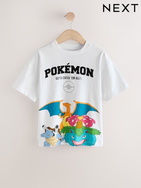 White Pokémon Short Sleeve T-Shirt (3-16yrs) (H35606) | 57 QAR - 73 QAR