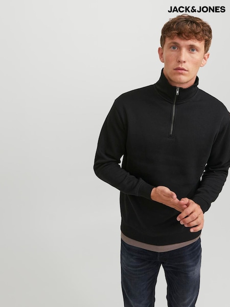 Negro - JACK & JONES Half Zip Sweatshirt (H35620) | 45 €