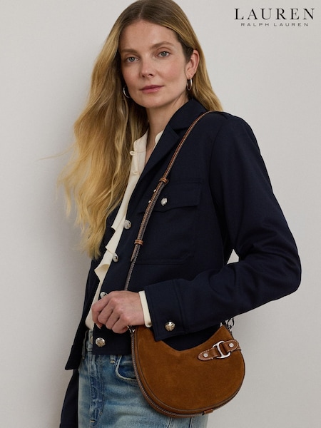 Lauren Ralph Lauren Brown Suede Cross-Body Bag (H35855) | €356
