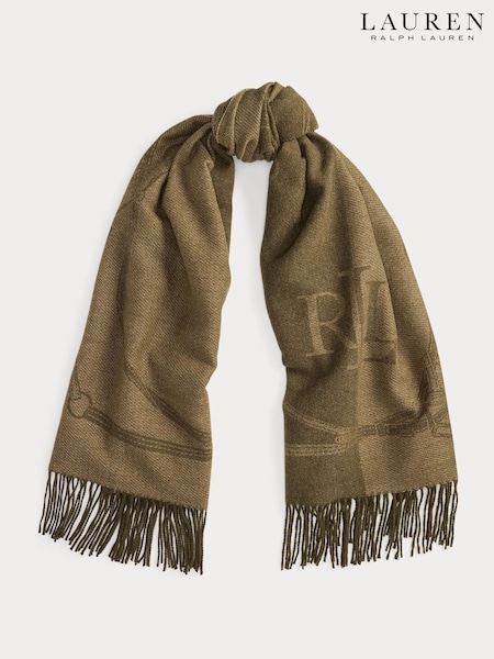 Lauren Ralph Lauren Brown Iconic Equestrian Logo Wrap Scarf (H35858) | €152