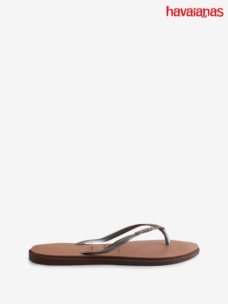 Havaianas Slim Point Brown Sandals (H35865) | 253 LEI