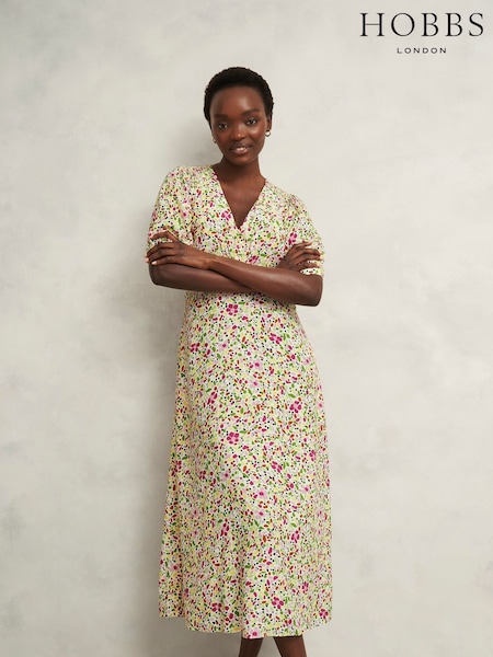 Hobbs White Petite Santana Dress (H35902) | €211