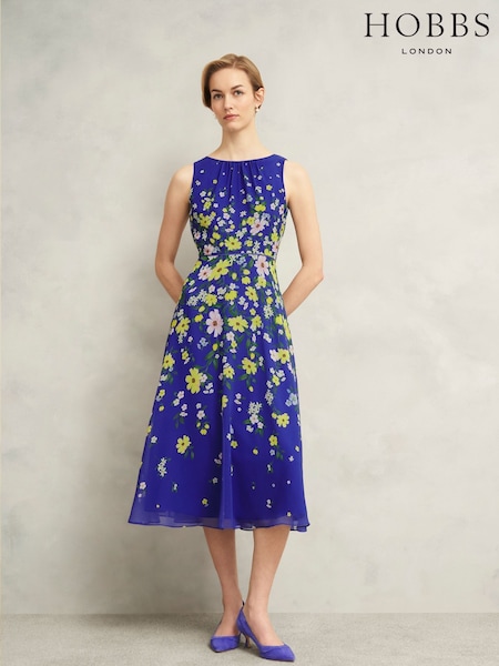 Hobbs Blue Carly Dress (H35911) | €222