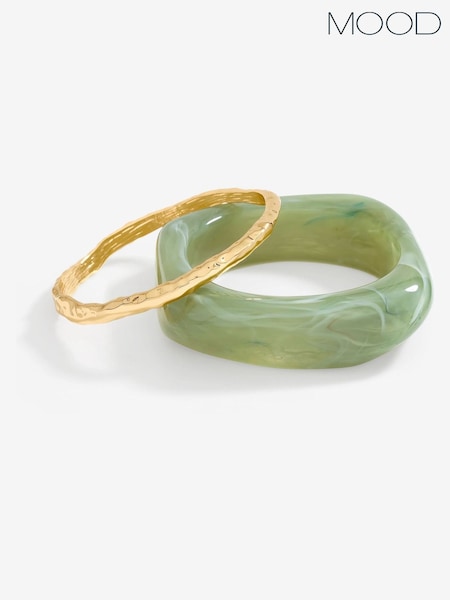 Mood Mint And Polished Resin Statement Stacker Bracelets 2 Pack (H35913) | 28 €
