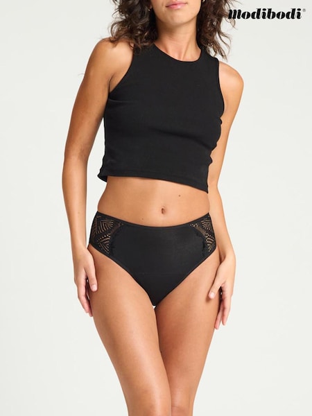 ModiBodi Black Sensual French Cut Moderate Heavy Knickers (H35924) | €26