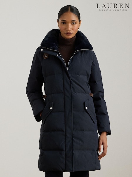Lauren Ralph Lauren Blue Neck Long Puffer Jacket (H35948) | €445