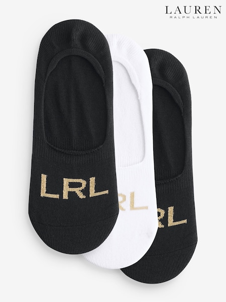 Lauren Ralph Lauren White Logo Liner Invisible 3-Pack Socks (H35959) | R$ 150