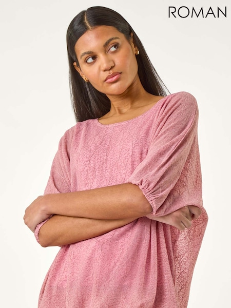 Rosa - Roman Mesh Bubble Hem Stretch Top (H35985) | R$ 435