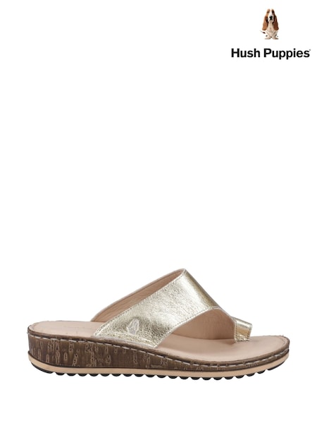 Hush Puppies Gold Elissa Toepost Sandals (H36111) | €102