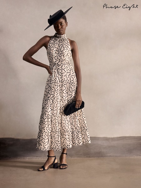 Phase Eight White Nita Spot Maxi Dress (H36138) | €216