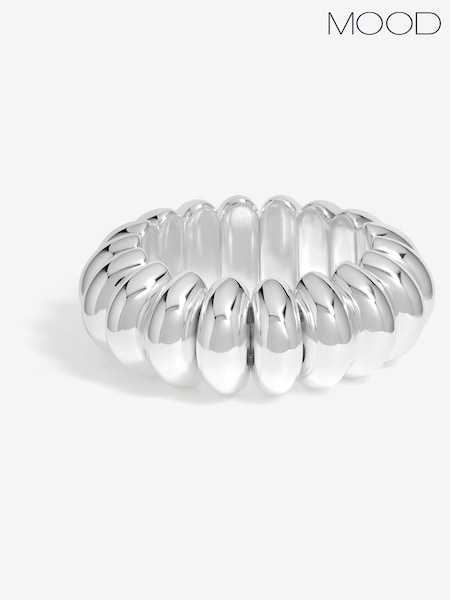 Mood Silver Tone Polished Dome Stretch Bracelet (H36210) | €24