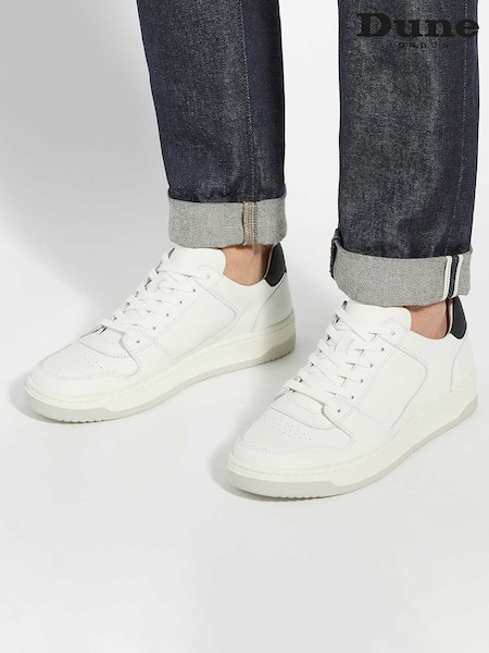 Dune London White Til Premium Court Trainers (H36276) | €156