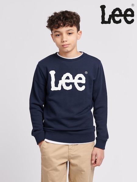 Lee Blue Boys Wobbly Graphic Crew Sweat Top (H36371) | €38 - €46