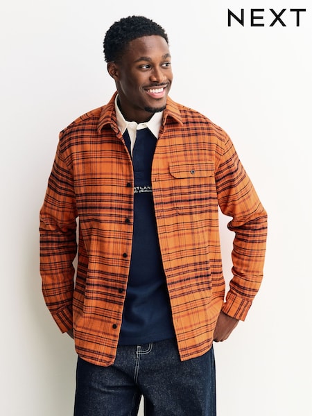 Orange Long Sleeve Check Shirt (H36383) | 173 QAR