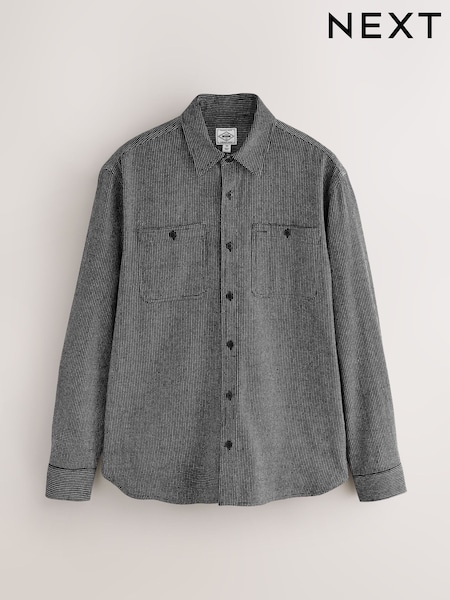 Black Twin Pocket Long Sleeve Check Shirt (H36399) | AED153