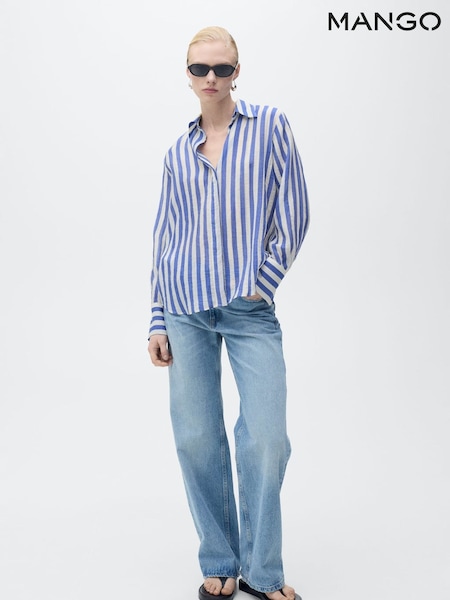 Mango Blue Long Sleeve Striped Shirt (H36453) | €45
