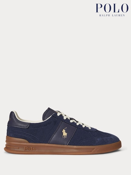 Albastru - Polo Ralph Lauren Hertitage Aera Suede Mix Trainers (H36716) | 894 LEI