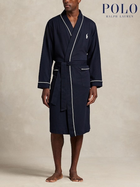 Polo Ralph Lauren Blue Contrast Piping Lounge Robe (H36725) | €191
