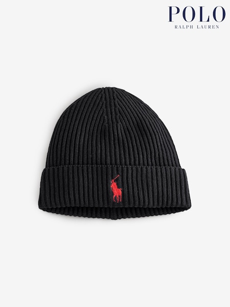 Polo Ralph Lauren Black Knit Beanie Hat (H36731) | R$ 690