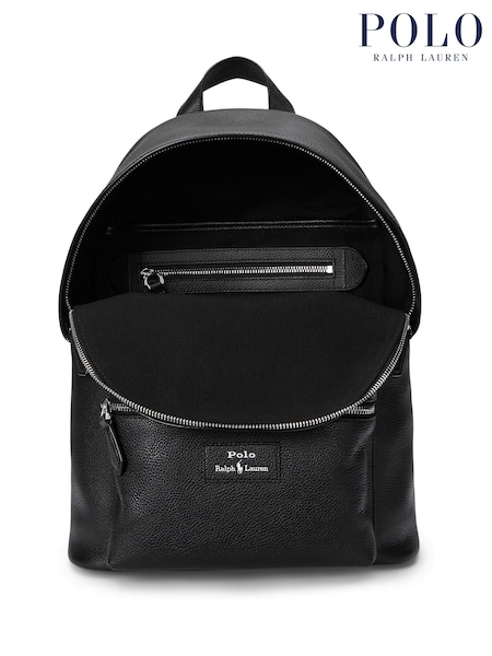 Polo Ralph Lauren Black Pebbled Leather Backpack (H36739) | €504