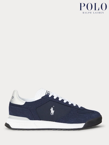 Polo Ralph Lauren Blue Varick Colourblock Leather Mix Trainers (H36747) | R$ 1.380
