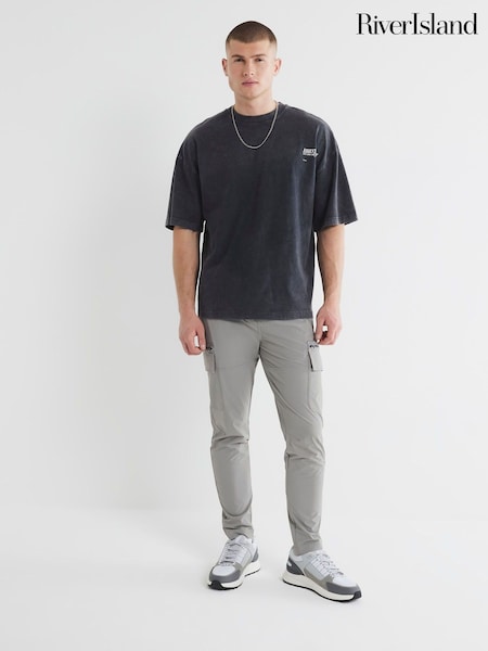 Gris - River Island Skinny Fit Cargo Trousers (H36844) | 65 €
