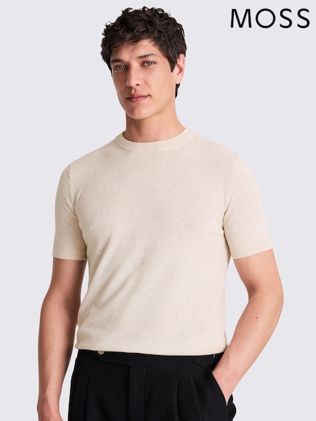 MOSS Natural Linen Blend Oatmeal T-Shirt (H37512) | R$ 590