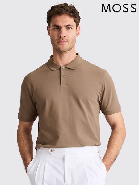 MOSS Natural Marron Pique Polo Shirt (H37517) | €42