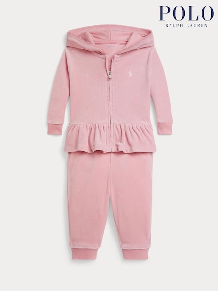 Polo Ralph Lauren Baby Girls Jersey Joggers and Zip Up Hoodie Set (H37522) | 170 €