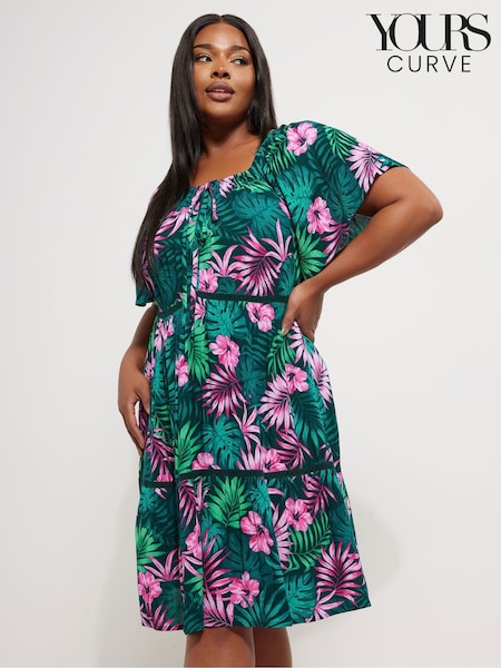 Zielony - Yours Curve Boho Smock Dress (H37587) | 215 zł