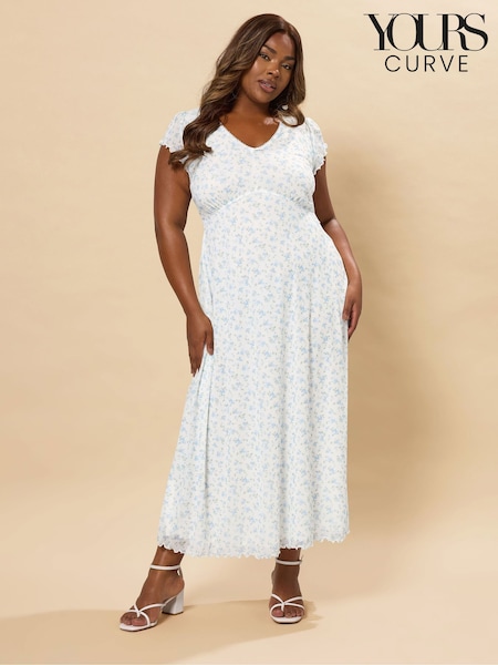 Yours Curve White A-Line Mesh Dress (H37604) | 183 QAR