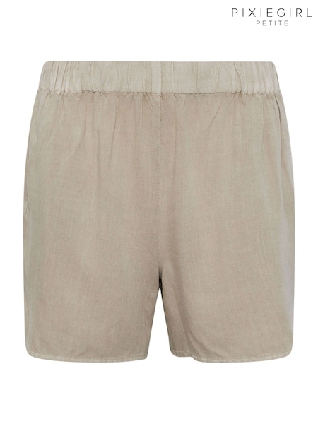 PixieGirl Petite Natural Acid Wash 100% Cotton Shorts (H37609) | R$ 195