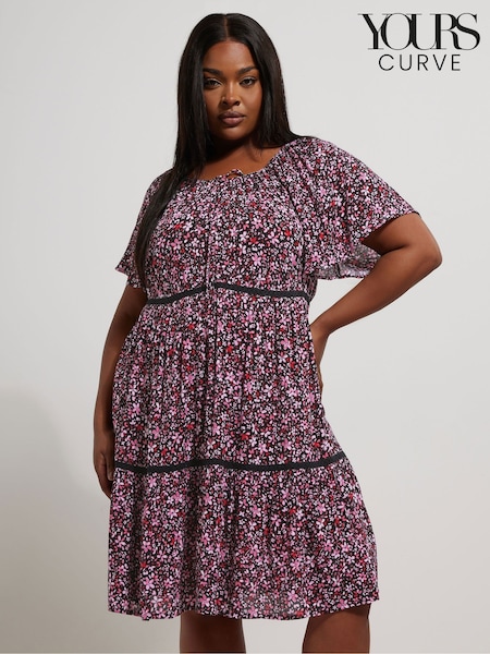 Yours Curve Pink Boho Smock Dress (H37610) | €43