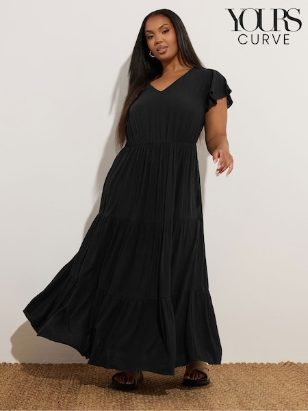 Yours Curve Black Crinkle Throw On Smock Dress (H37613) | € 48