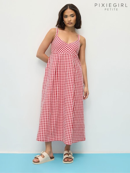 PixieGirl Petite Red Gingham Check Dress (H37616) | R$ 345