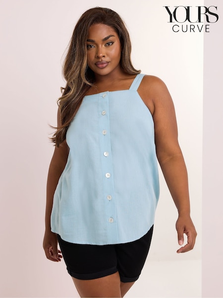 Yours Curve Blue Sleeveless T-Shirt (H37650) | €31