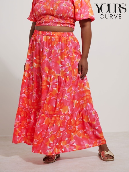 Yours Curve Tiered Skirt (H37668) | ‏171‏₪