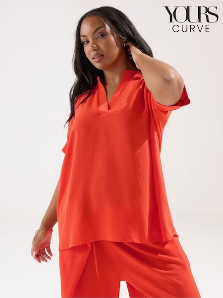 Yours Curve Orange V-Neck Co-Ord Top (H37677) | € 42