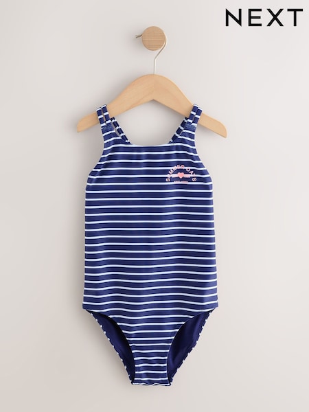 أزرق مقلم - Double Strap Swimsuit (3-16yrs) (H37701) | ‏57 ر.ق. - ‏83 ر.ق.