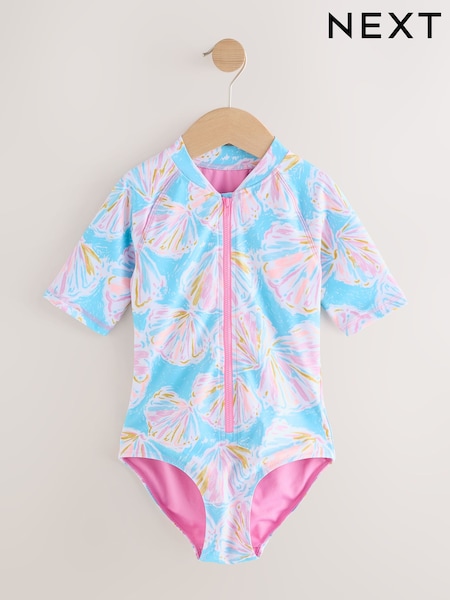 Blue Shell Short Sleeved Sunsafe Swimsuit (3mths-16yrs) (H37747) | ¥ 3,030 - ¥ 4,240