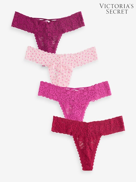 Victoria's Secret Pink/Purple/Red Thong 4 Pack Knickers (H37772) | €26.50