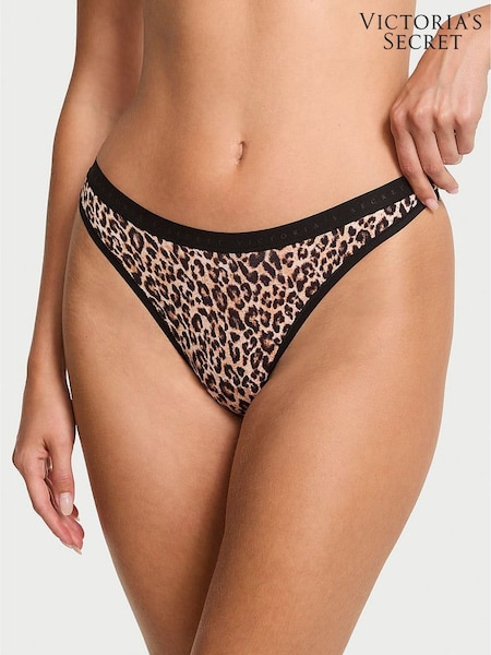 Victoria's Secret Natural Leopard Black Thong Knickers (H37787) | €13