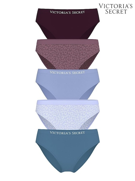 Victoria's Secret Red/Purple/Blue Bikini Knickers 5 Pack (H37821) | €33