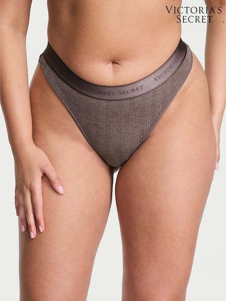 Victoria's Secret Cocoa Blush Heather Nude Thong Modal Logo Knickers (H37827) | €11.50