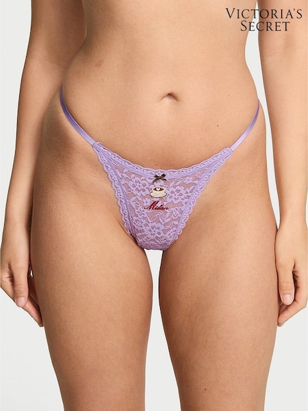 Victoria's Secret Jasmine Shimmer Purple Milan Thong Knickers (H37833) | €11.50