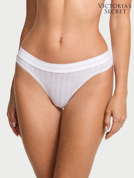 Victoria's Secret White Thong Modal Logo Knickers (H37858) | €11.50