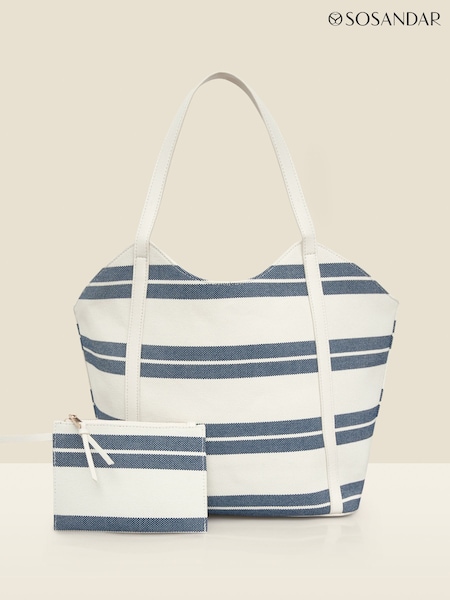Sosandar Blue Stripe Large Beach Bag (H37901) | €69