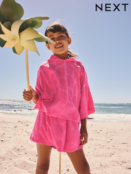 Pink Shell Towelling Hoodie And Shorts Set (12mths-16yrs) (H37941) | PEN 151 - PEN 193