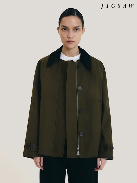 Jigsaw Khaki green Compact 100% Cotton Jacket (H37951) | ₪1,232