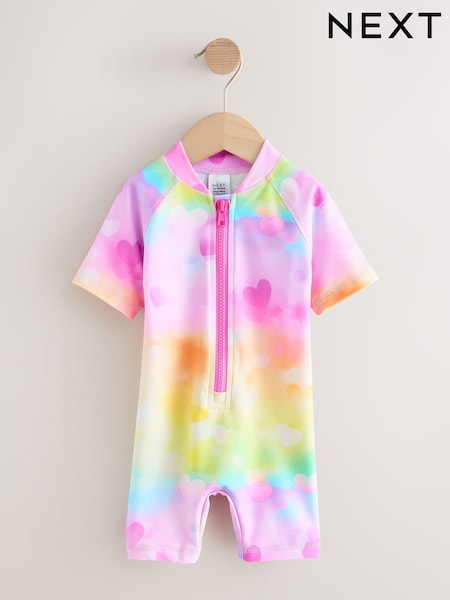 Rainbow Ombre Hearts Sunsafe Swimsuit (3mths-10yrs) (H37964) | 68 QAR - 78 QAR